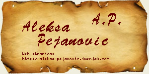 Aleksa Pejanović vizit kartica
